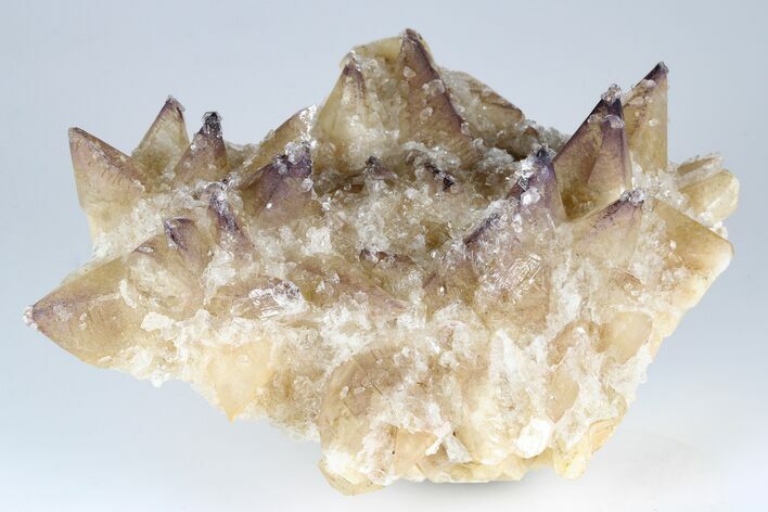 Calcite Crystal Cluster with Purple Fluorite and Gypsum - China #177672